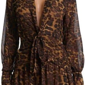 Naked Wardrobe Brown Leopard Print Top